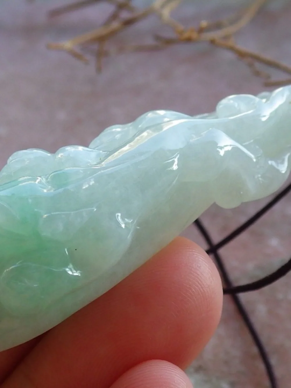Certified Natural Myanmar Burma A Jade jadeite Dragon Pi Xiu Guitar Pendant
